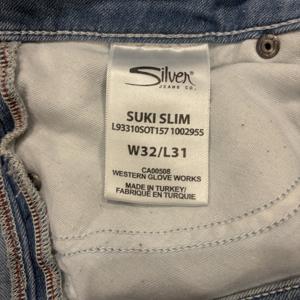 Silver Jeans Co Suki Slim Women's Size 32x31 Blue Light Wash Denim Curvy Stretch - Picture 3 of 10